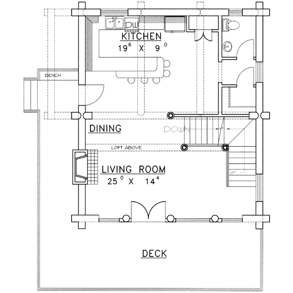 Architectural House Design - Log Floor Plan - Main Floor Plan #117-406
