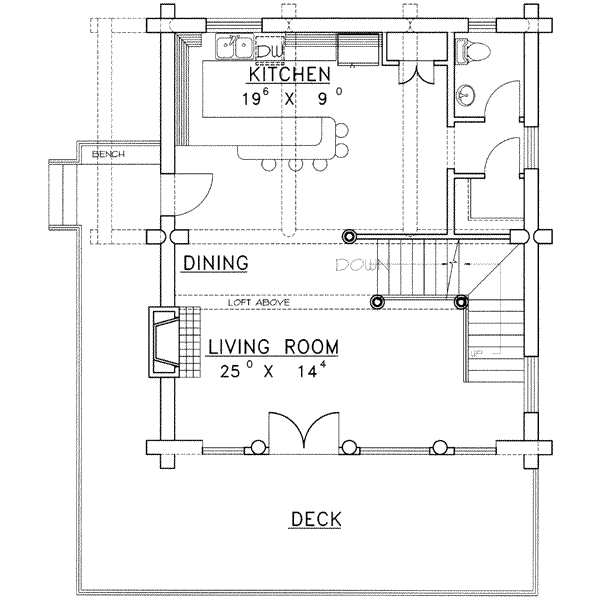 Home Plan - Log Floor Plan - Main Floor Plan #117-406