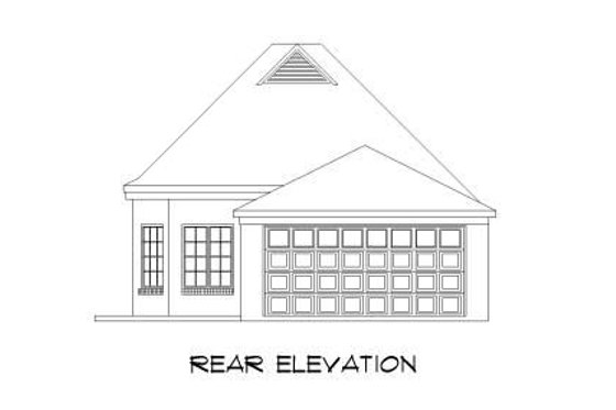 Exterior - Rear Elevation for European House Plan #424-103 - 3 bed, 2 bath