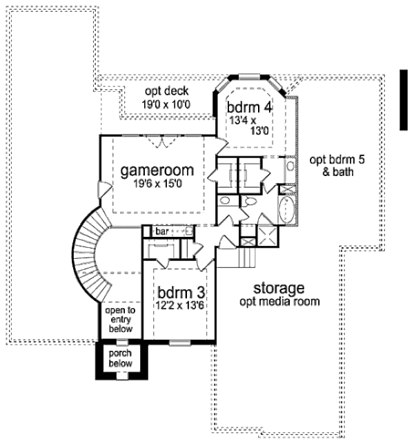 House Design - European Floor Plan - Upper Floor Plan #84-465