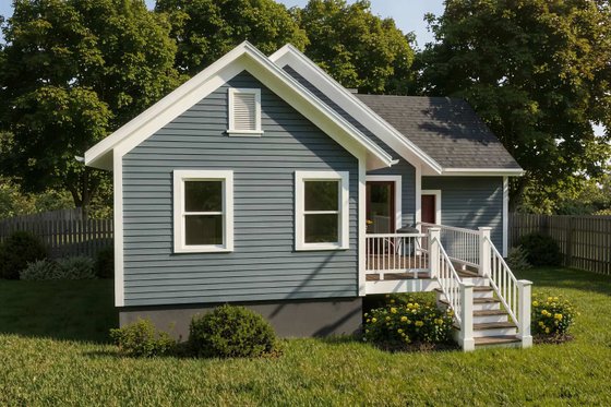 Exterior - Rear Elevation for Bungalow House Plan #79-310 - 4 bed, 2 bath