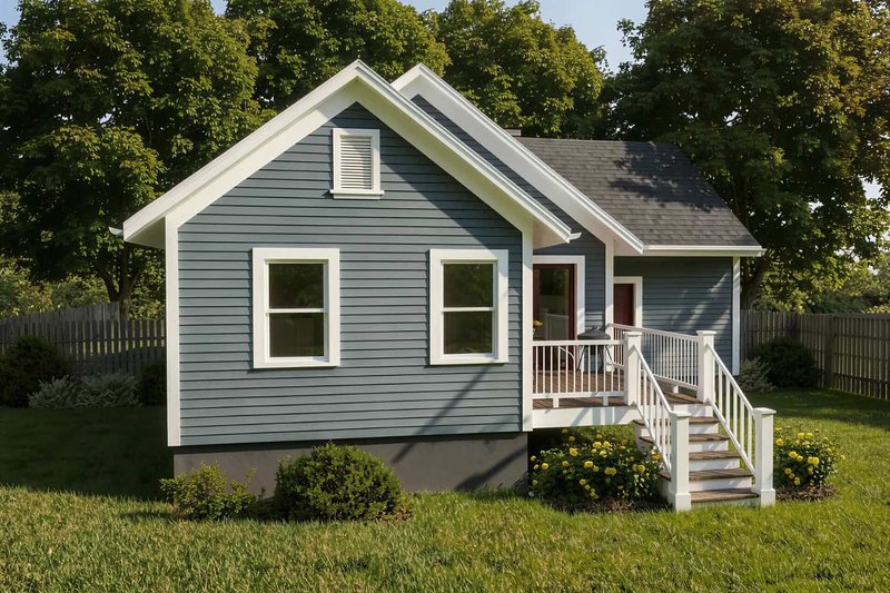 Dream House Plan - Exterior - Rear Elevation for Bungalow House Plan #79-310 - 4 bed, 2 bath