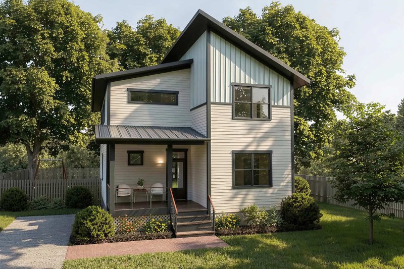 House Plan Design - Exterior - Front Elevation 3 for Modern House Plan #79-370 - 5 bed, 3 bath