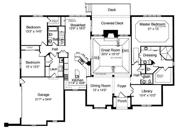 Dream House Plan - Ranch Floor Plan - Main Floor Plan #46-404