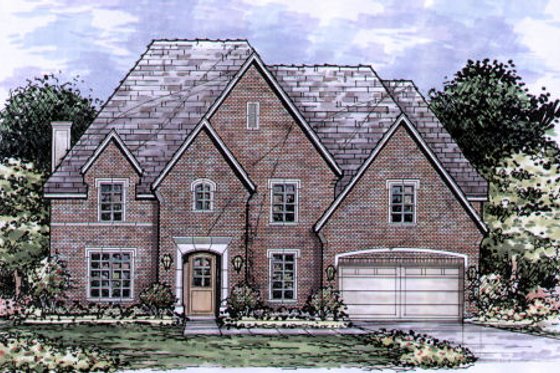 Exterior - Front Elevation for European House Plan #141-350 - 5 bed, 4.5 bath