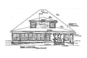 Exterior - Rear Elevation for Southern House Plan #14-203 - 3 bed, 2.5 bath