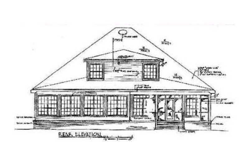 House Plan Design - Exterior - Rear Elevation for Southern House Plan #14-203 - 3 bed, 2.5 bath