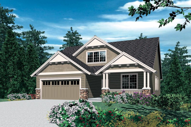 Dream House Plan - Craftsman Exterior - Front Elevation Plan #48-609