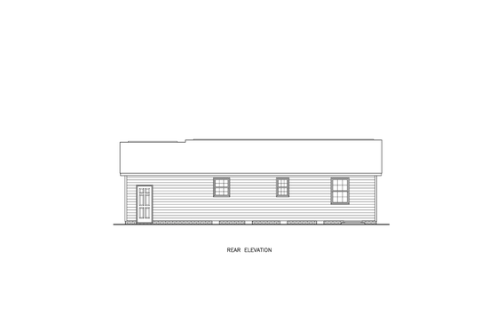 Exterior - Other Elevation 1 for Ranch House Plan #54-650 - 2 bed, 1 bath