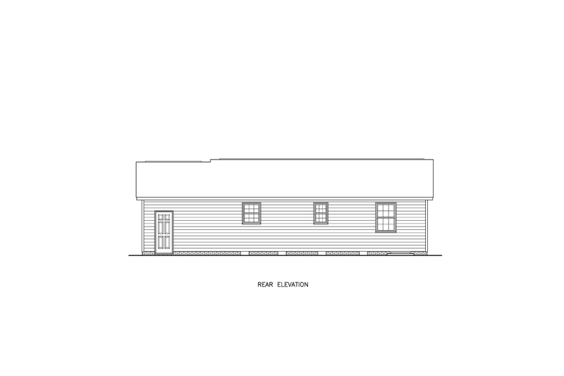 Dream House Plan - Exterior - Other Elevation 1 for Ranch House Plan #54-650 - 2 bed, 1 bath