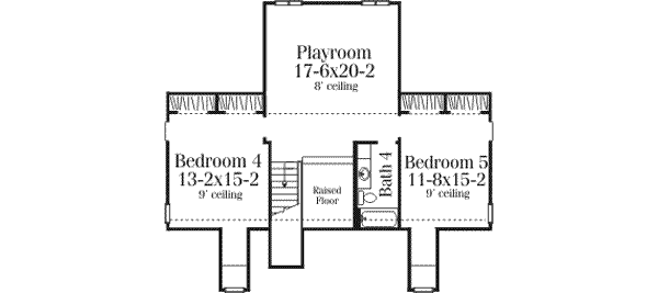 Southern Floor Plan - Upper Floor Plan #406-106