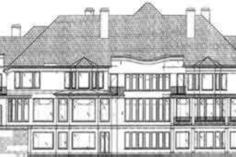 House Blueprint - Exterior - Rear Elevation for European House Plan #119-171 - 5 bed, 7.5 bath