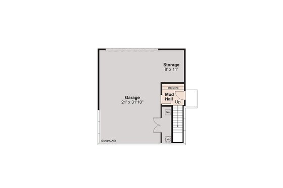 Floor Plan - Lower Floor for Craftsman House Plan #124-1391 - 3 bed, 2 bath