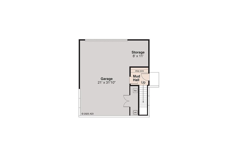 Home Plan - Floor Plan - Lower Floor for Craftsman House Plan #124-1391 - 3 bed, 2 bath
