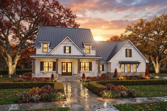 Exterior - Front Elevation 6 for Farmhouse House Plan #120-272 - 3 bed, 2.5 bath