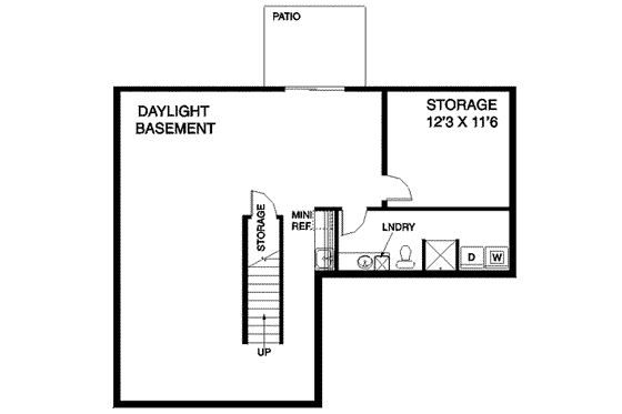 Floor Plan - Lower Floor for Traditional House Plan #60-528 - 3 bed, 2.5 bath