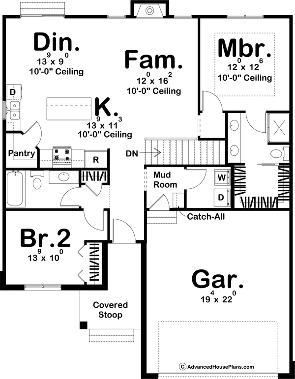 Farmhouse Floor Plan - Main Floor Plan #455-271
