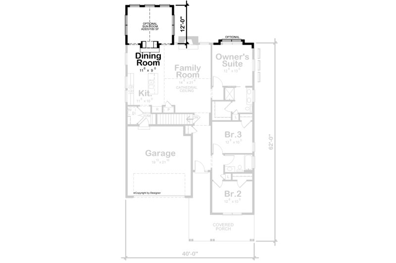 House Plan Design - Floor Plan - Other Floor for Traditional House Plan #20-2591 - 3 bed, 2 bath