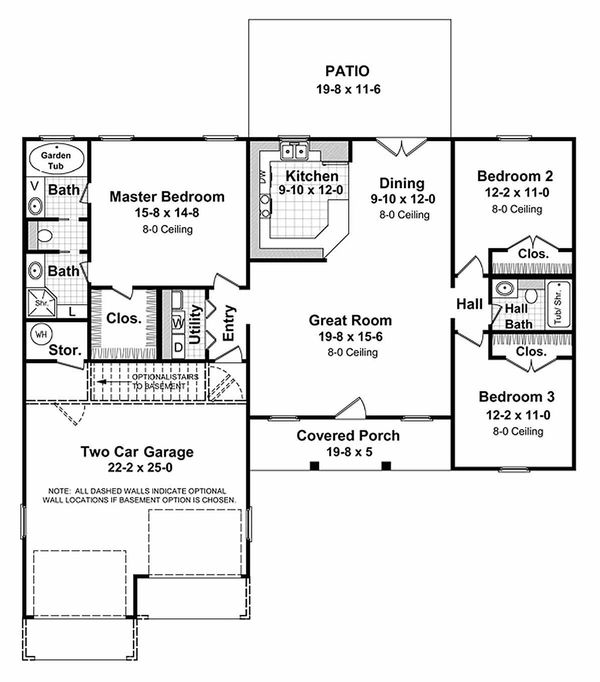 House Plan Design - Ranch Floor Plan - Main Floor Plan #21-112