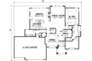 European Style House Plan - 4 Beds 3.5 Baths 2978 Sq/Ft Plan #67-421 