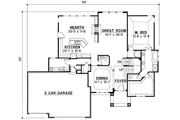 European Floor Plan - Main Floor Plan #67-421