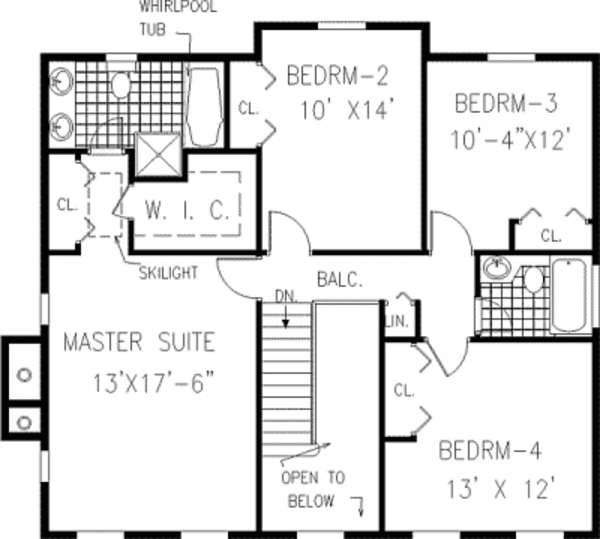 Dream House Plan - Southern Floor Plan - Upper Floor Plan #3-173