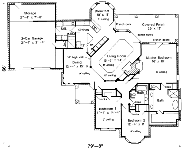 Architectural House Design - European Floor Plan - Main Floor Plan #410-270