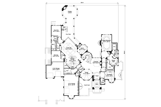 Floor Plan - Main Floor for European House Plan #135-140 - 5 bed, 5.5 bath