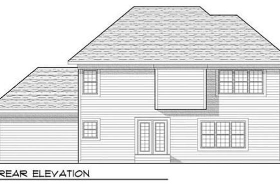 Exterior - Rear Elevation for Craftsman House Plan #70-933 - 3 bed, 2.5 bath