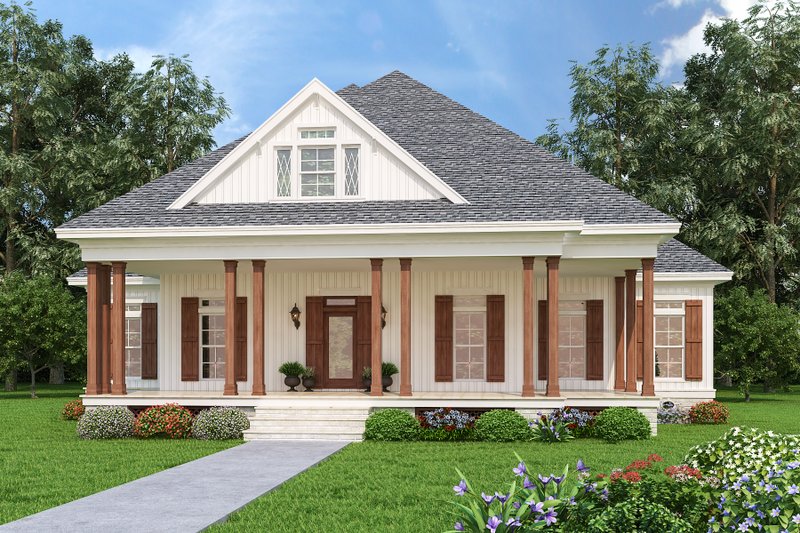 Farmhouse Style House Plan - 3 Beds 2 Baths 1608 Sq/Ft Plan #45-597