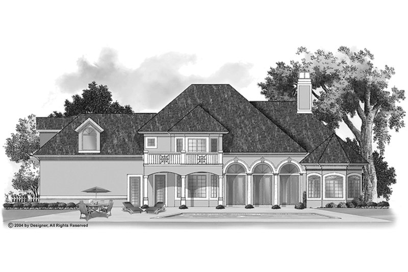 House Blueprint - Exterior - Rear Elevation for Mediterranean House Plan #930-103 - 3 bed, 3 bath