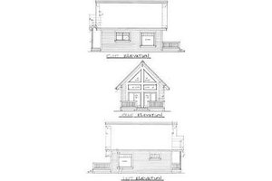 Exterior - Rear Elevation for Cottage House Plan #118-107 - 1 bed, 1 bath