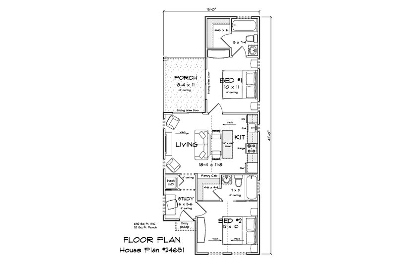 Dream House Plan - Floor Plan - Main Floor for Cottage House Plan #513-2444 - 2 bed, 2 bath