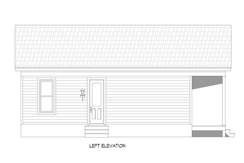 House Blueprint - Exterior - Other Elevation for Cottage House Plan #932-916 - 1 bed, 1 bath