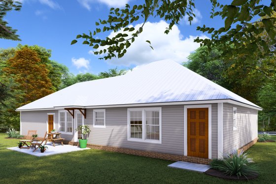Exterior - Rear Elevation 1 for Traditional House Plan #20-1886 - 3 bed, 2 bath