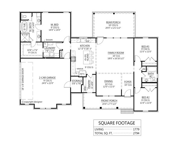 House Blueprint - Farmhouse Floor Plan - Main Floor Plan #1074-132