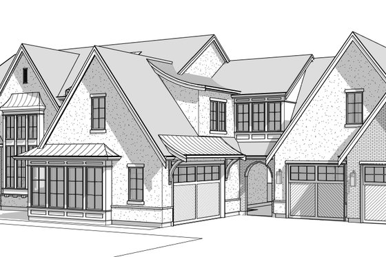 Exterior - Front Elevation 10 for European House Plan #1114-12 - 6 bed, 4.5 bath