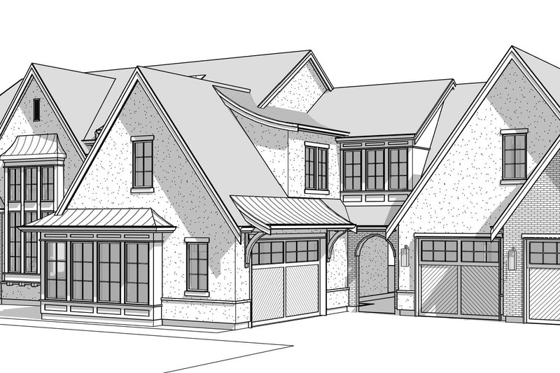 House Blueprint - Exterior - Front Elevation 10 for European House Plan #1114-12 - 6 bed, 4.5 bath