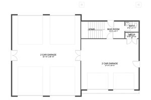 Floor Plan - Main Floor for Barndominium House Plan #1060-379 - 1 bed, 1.5 bath