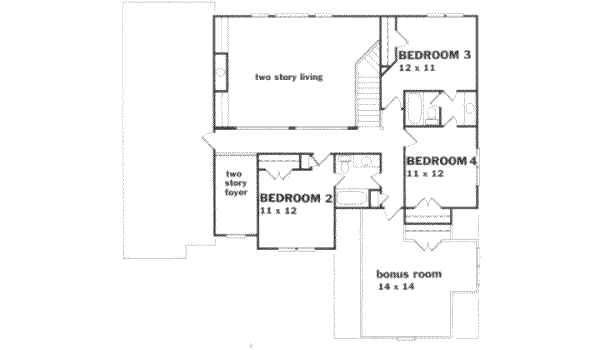 Traditional Floor Plan - Upper Floor Plan #129-127