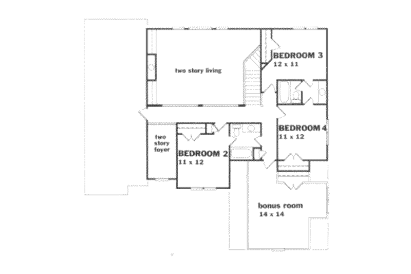 Home Plan - Floor Plan - Upper Floor for Traditional House Plan #129-127 - 4 bed, 3.5 bath