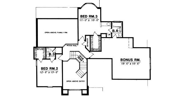 House Blueprint - European Floor Plan - Upper Floor Plan #40-102