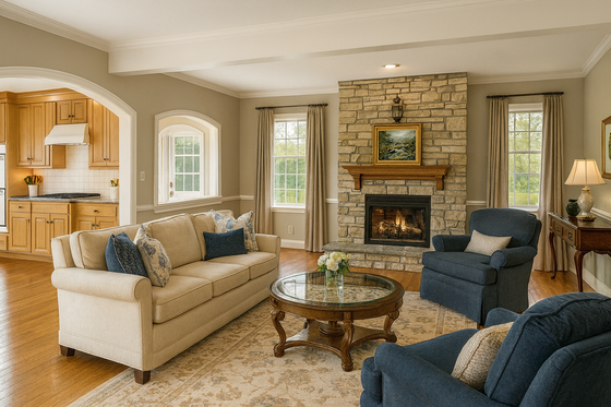 Interior - Family Room for Farmhouse House Plan #1115-11 - 3 bed, 2.5 bath