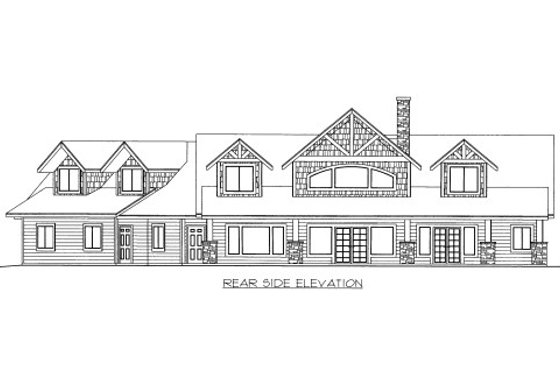 Exterior - Rear Elevation for Craftsman House Plan #117-737 - 3 bed, 2.5 bath