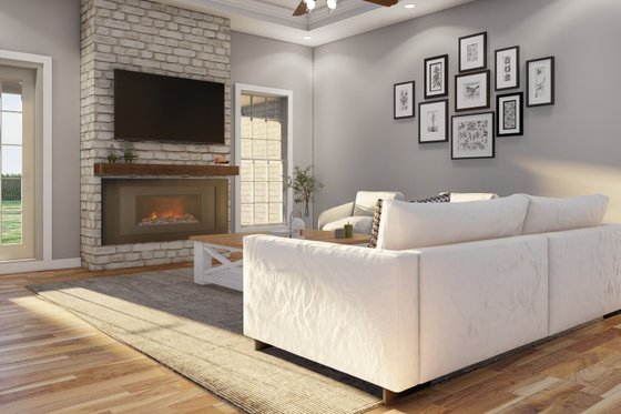 Interior - Family Room 2 for Traditional House Plan #17-1148 - 4 bed, 2 bath