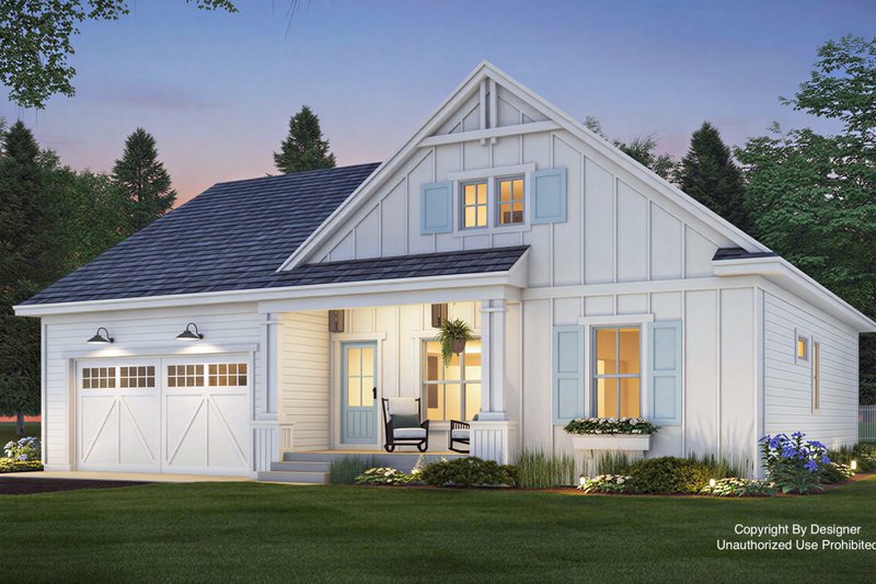 Architectural House Design - Exterior - Front Elevation 3 for Country House Plan #51-1558 - 2 bed, 2 bath