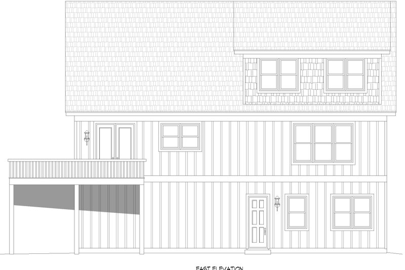 Architectural House Design - Exterior - Other Elevation 2 for Farmhouse House Plan #932-1159 - 3 bed, 4 bath