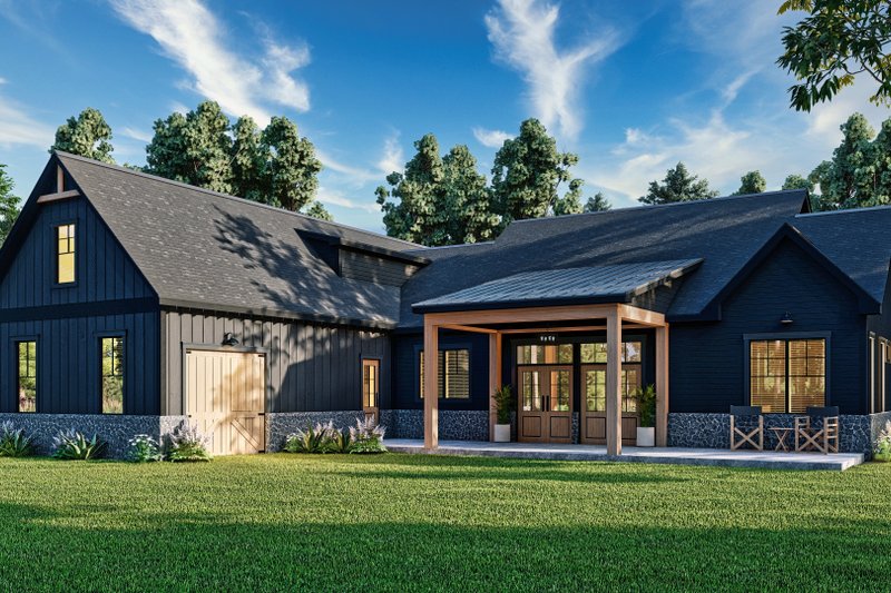 House Blueprint - Exterior - Front Elevation 4 for Farmhouse House Plan #119-448 - 3 bed, 3 bath