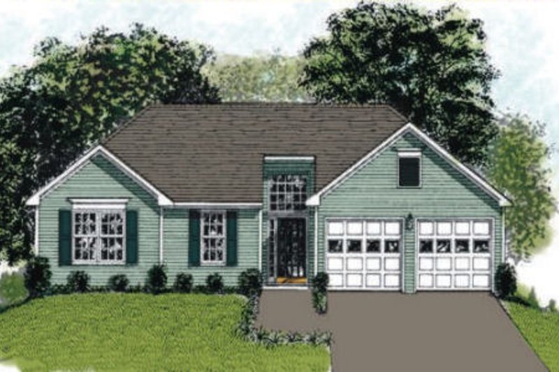 House Blueprint - Traditional Exterior - Front Elevation Plan #56-105