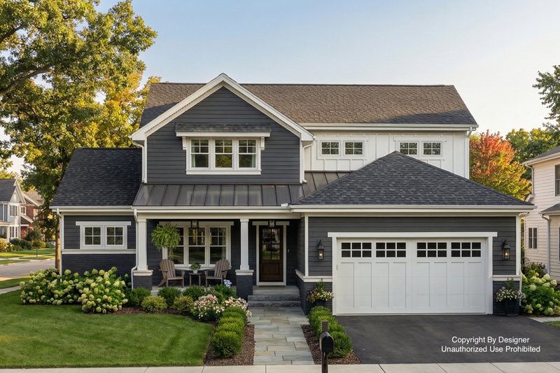 Architectural House Design - Craftsman Exterior - Front Elevation Plan #51-1385